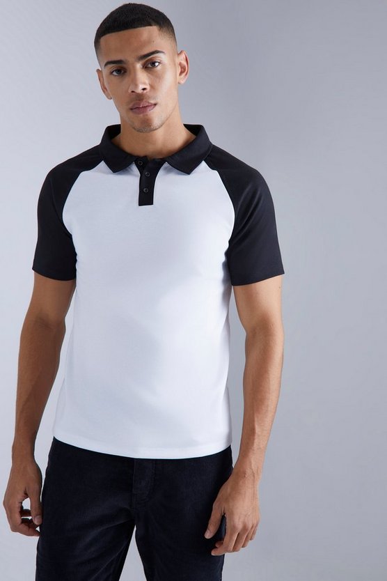 Slim-Fit Raglan Colorblock Poloshirt