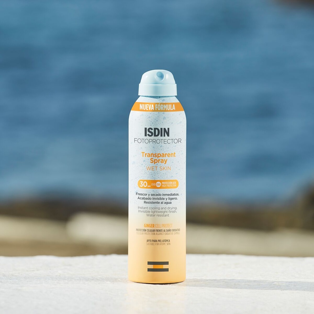 isdin Transparent Wet Skin Spray Spray Solaire Transparent SPF30