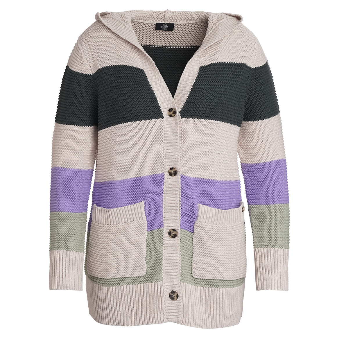 Damen Strickjacke mit Blockstreifen