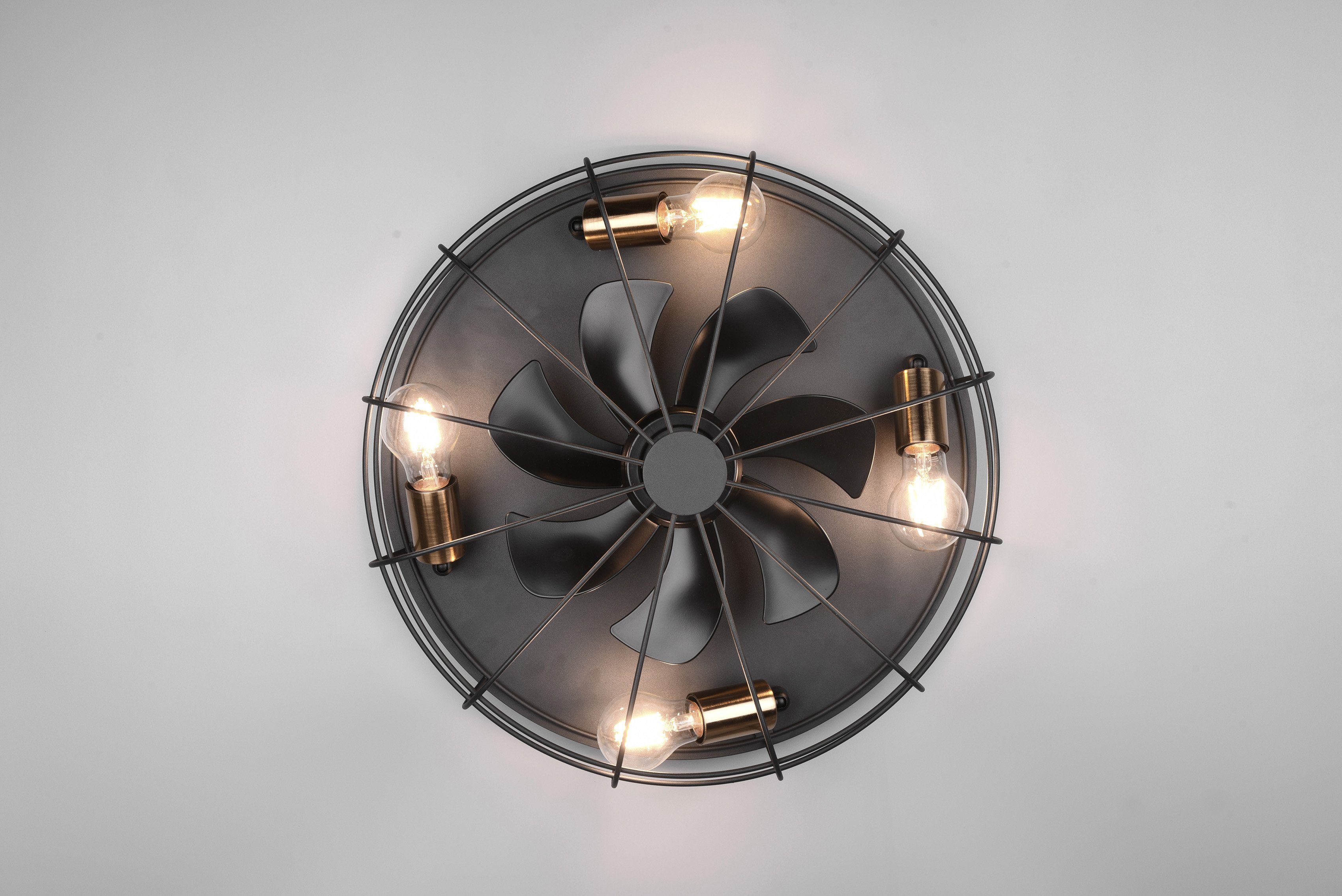 TRIO Leuchten Deckenleuchte Trondheim, Timerfunktion, Ventilatorfunktion, Leuchtmittel wechselbar, mit Ventilator, Fernbedienung., Leuchte/ Ventilator getrennt schaltbar