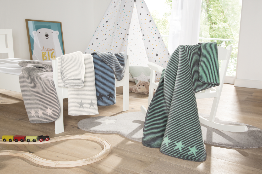 Babydecke Lelu grau/rosa