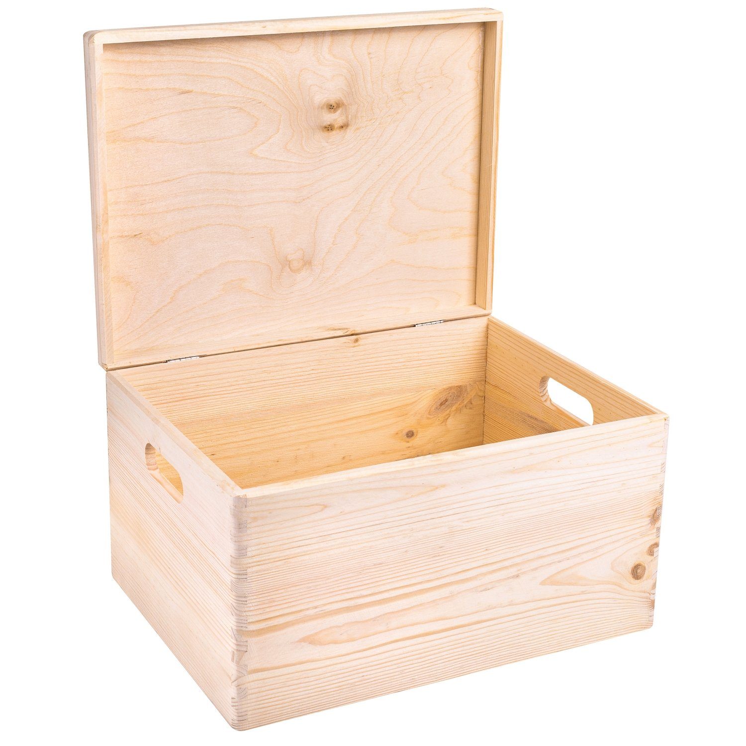 Creative Deco Holzkiste mit Deckel XXL groß 40x30x24 cm Erinnerungsbox Baby Holzbox, mit Griffen, Scharnieren