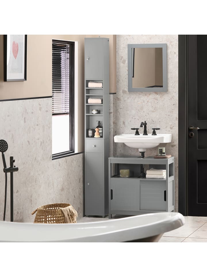 SoBuy Hochschrank in Hellgrau - (B)20 x (H)180 x (T)20cm günstig kaufen onesize