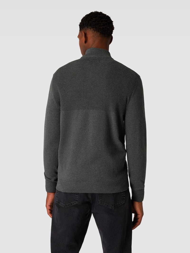 Strickjacke mit Stehkragen Modell 'ARISTO' in anthrazit