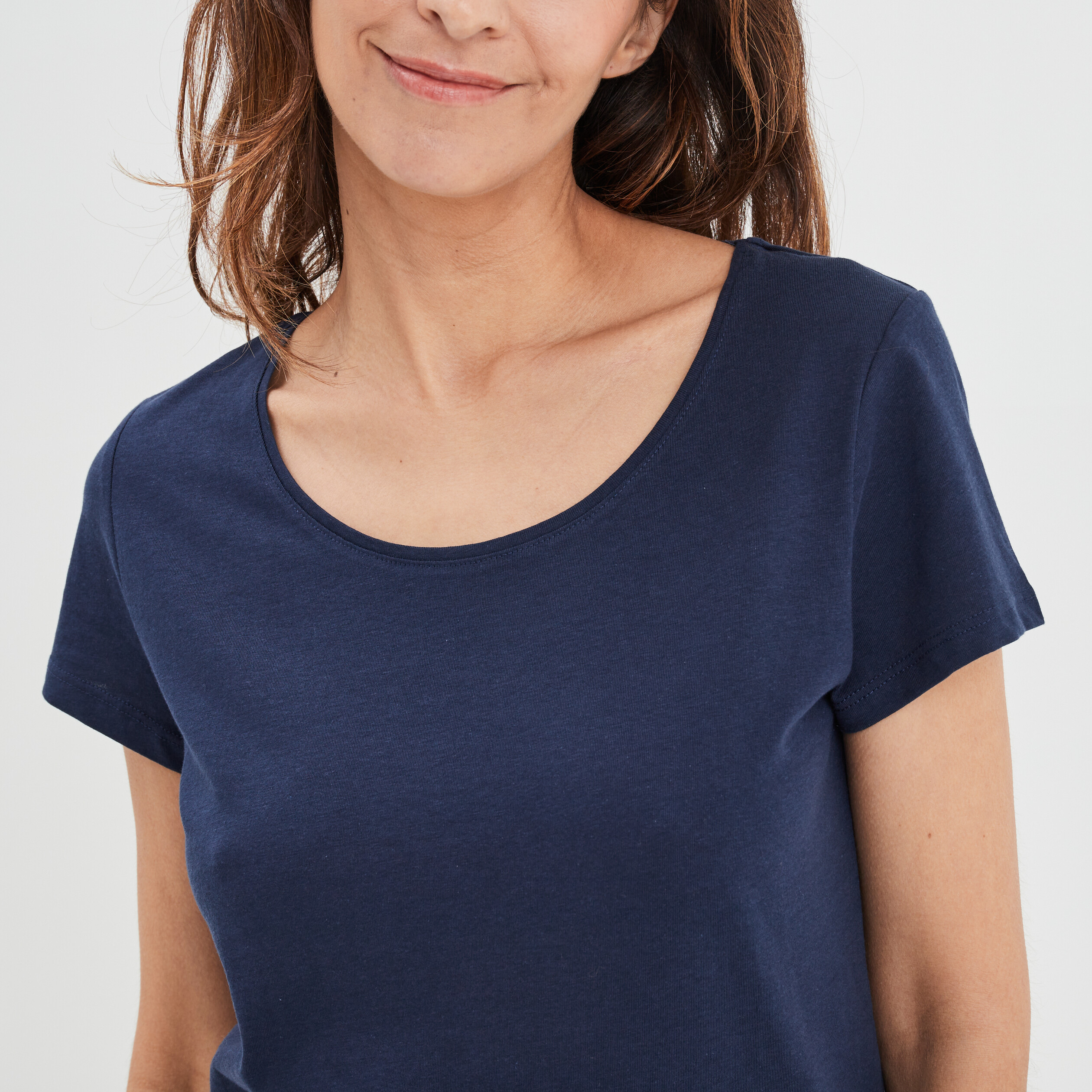 T-shirt manches courtes bleu marine femme | La Halle