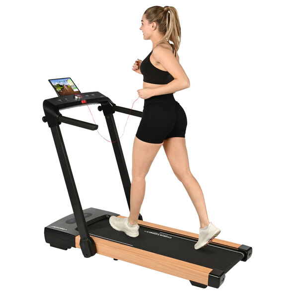 Laufband und Walking Pad 2 in 1 S, Holzoptik