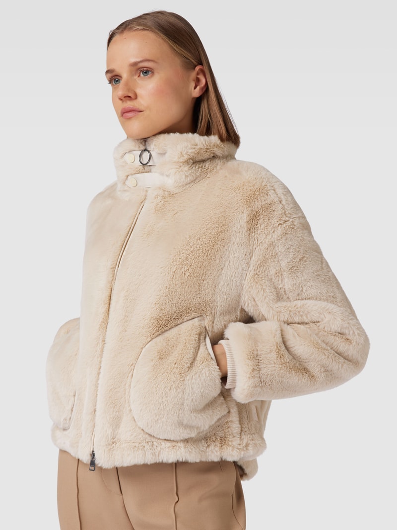 Jacke aus Kunstfell in beige
