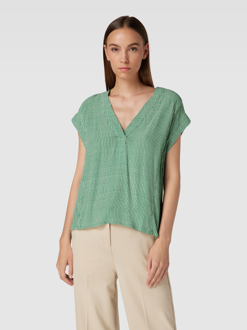 Blusenshirt aus Viskose mit Allover-Muster in grün