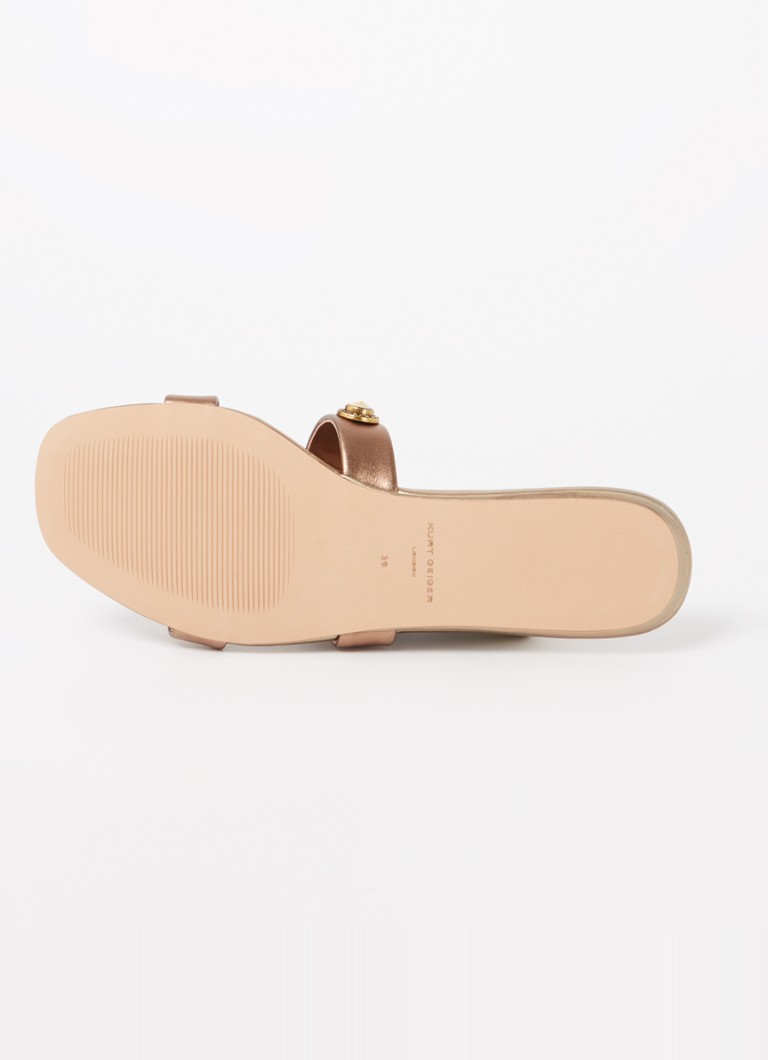 Papuci din piele Octavia de la Kurt Geiger cu finisaj metalic