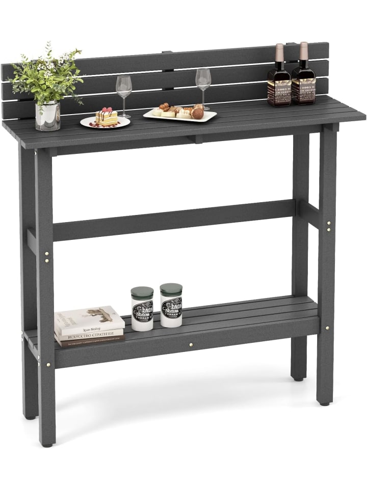 COSTWAY Bartisch Outdoor 122x39x136cm in Grau günstig kaufen onesize