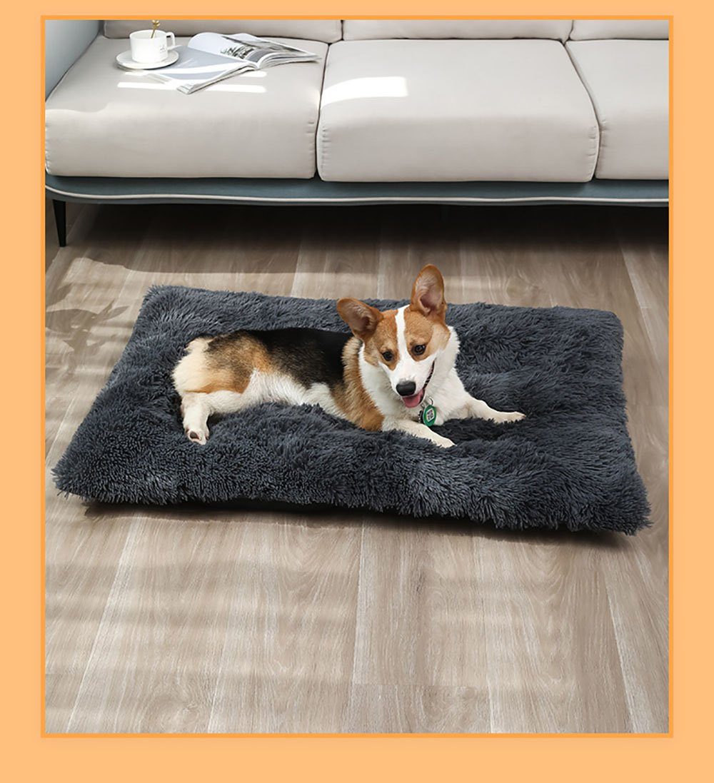 Runxizhou Topflappen Flauschig Hundebett Mittelgroße Hunde, Hundekissen Grosse, Grau S