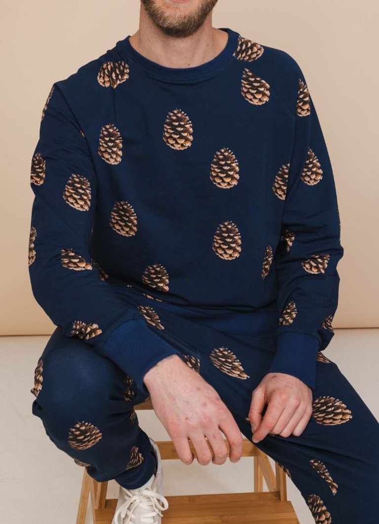 T-shirt a maniche lunghe Snurk Pinecones in cotone biologico