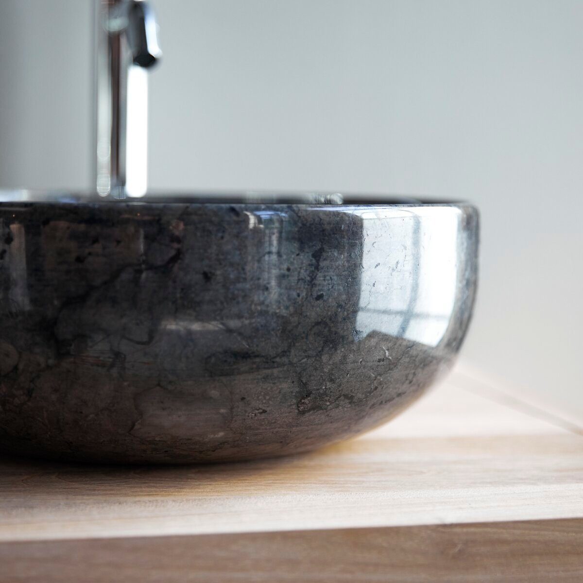 Tikamoon Waschbecken Waschbecken aus Marmor dark grey