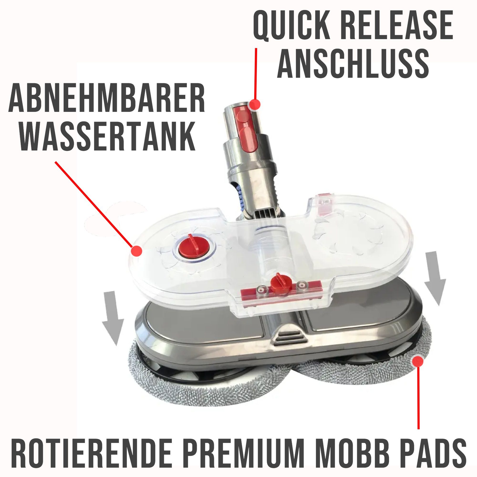 Maxorado Bodendüse Für Dyson Wisch Aufsatz Wischer und Sauger V7 V8 V10 V11 V15, Zubehör für Dyvon V7, Dyson V8, Dyson V10, Dyson V11, Dyson V15, (5-tlg), Um gleichzeitig zu Saugen & zu Wischen
