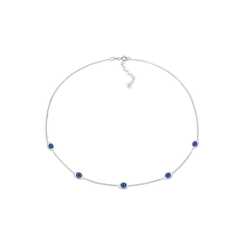 Elli Elli Collier Femme Choker Evil Eye Trend Blogger avec émail en argent sterling 92 collier