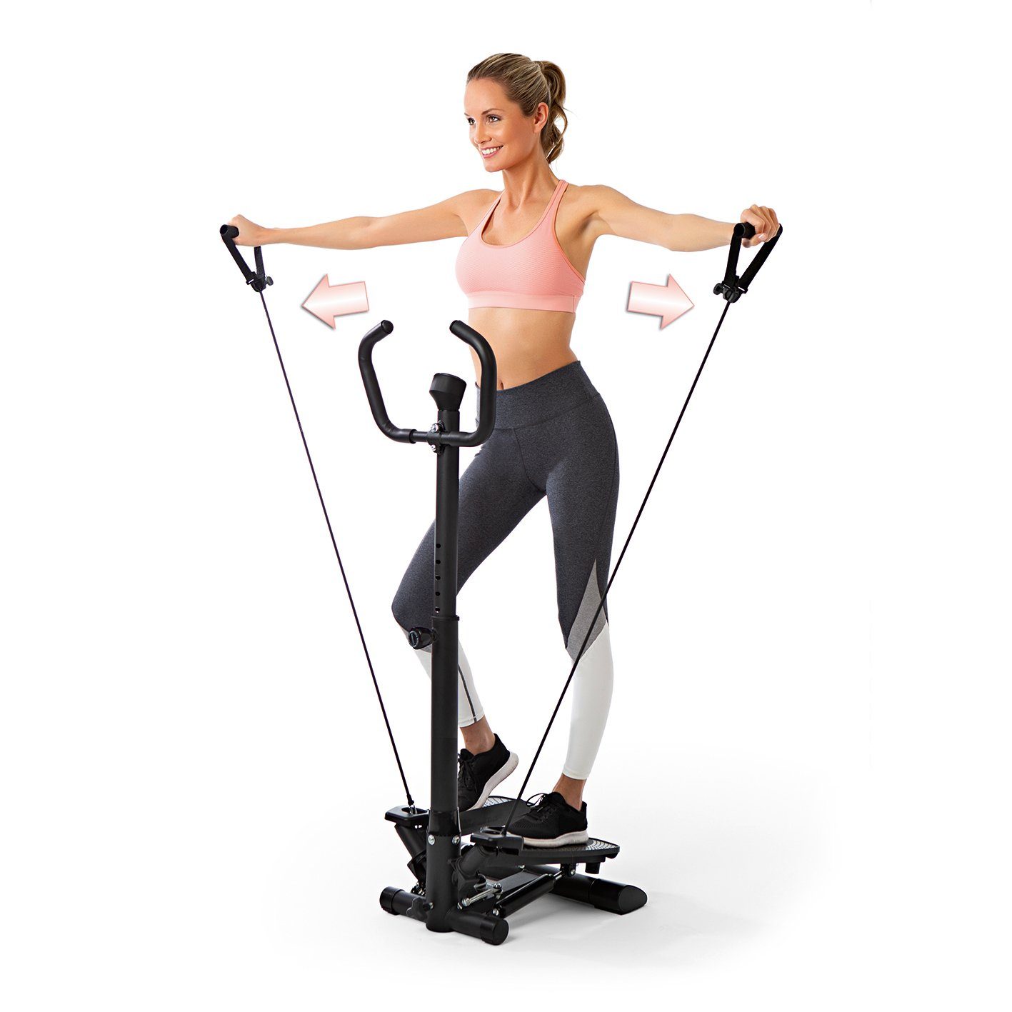 VITALmaxx Stepper Swing Stepper mit 2 Expanderbändern, Fitnesstrainer