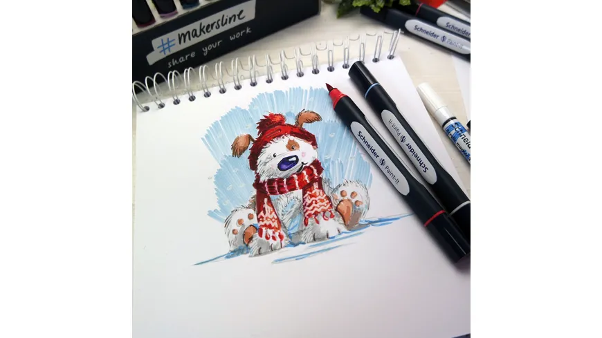 Schneider Twinmarker Paint-It 040 brush+round 52teilig