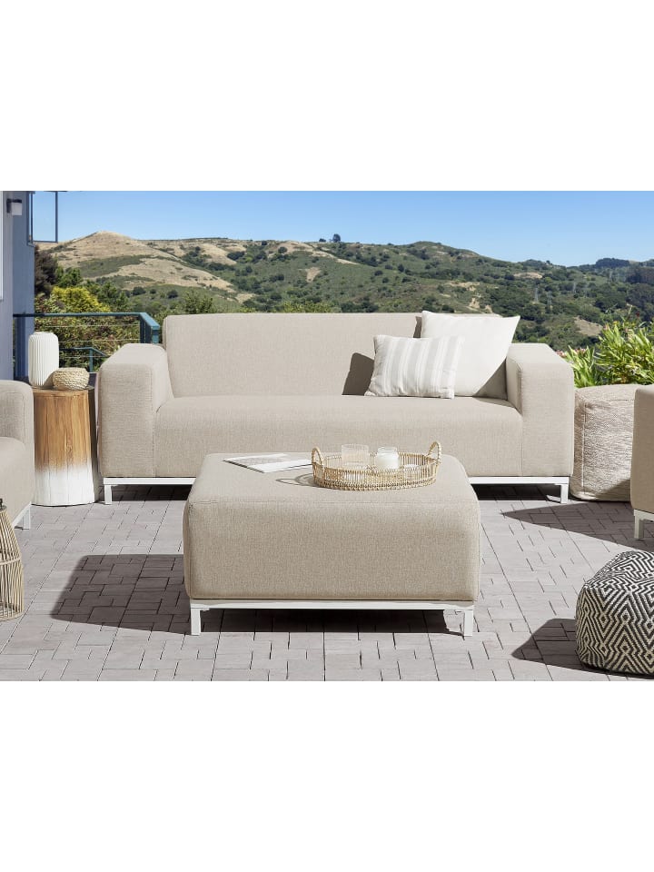 Beliani Gartensofa ROVIGO in Beige/Weiß - (W) 186 x (H) 68 x (L) 84 cm günstig kaufen onesize