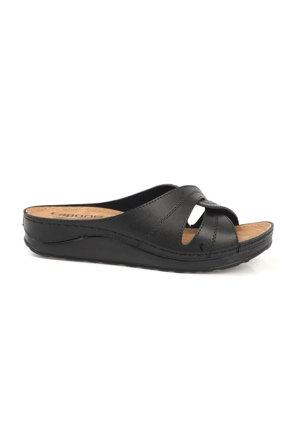 Capone Outfitters  Anatomisch weiche, bequeme Mutterhausschuhe mit Keilabsatz