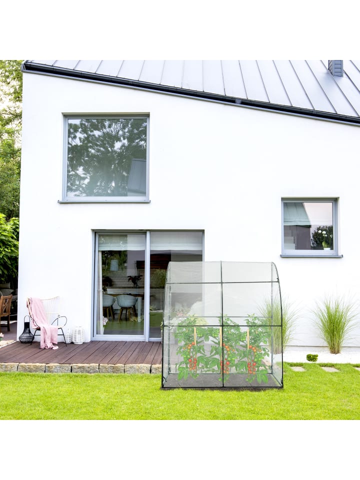 relaxdays Tomatengewächshaus in Transparent/ Schwarz - (B)200 x (H)215 x (T)100 cm günstig kaufen onesize