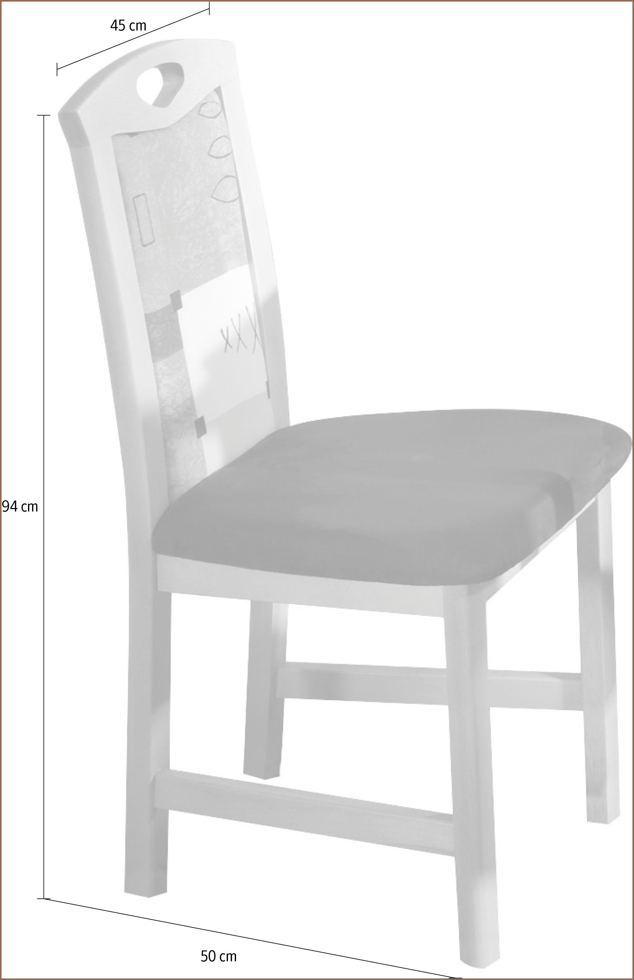 SCHÖSSWENDER 4-Fußstuhl Köln (Set, 2 St), Gestell aus Massivholz