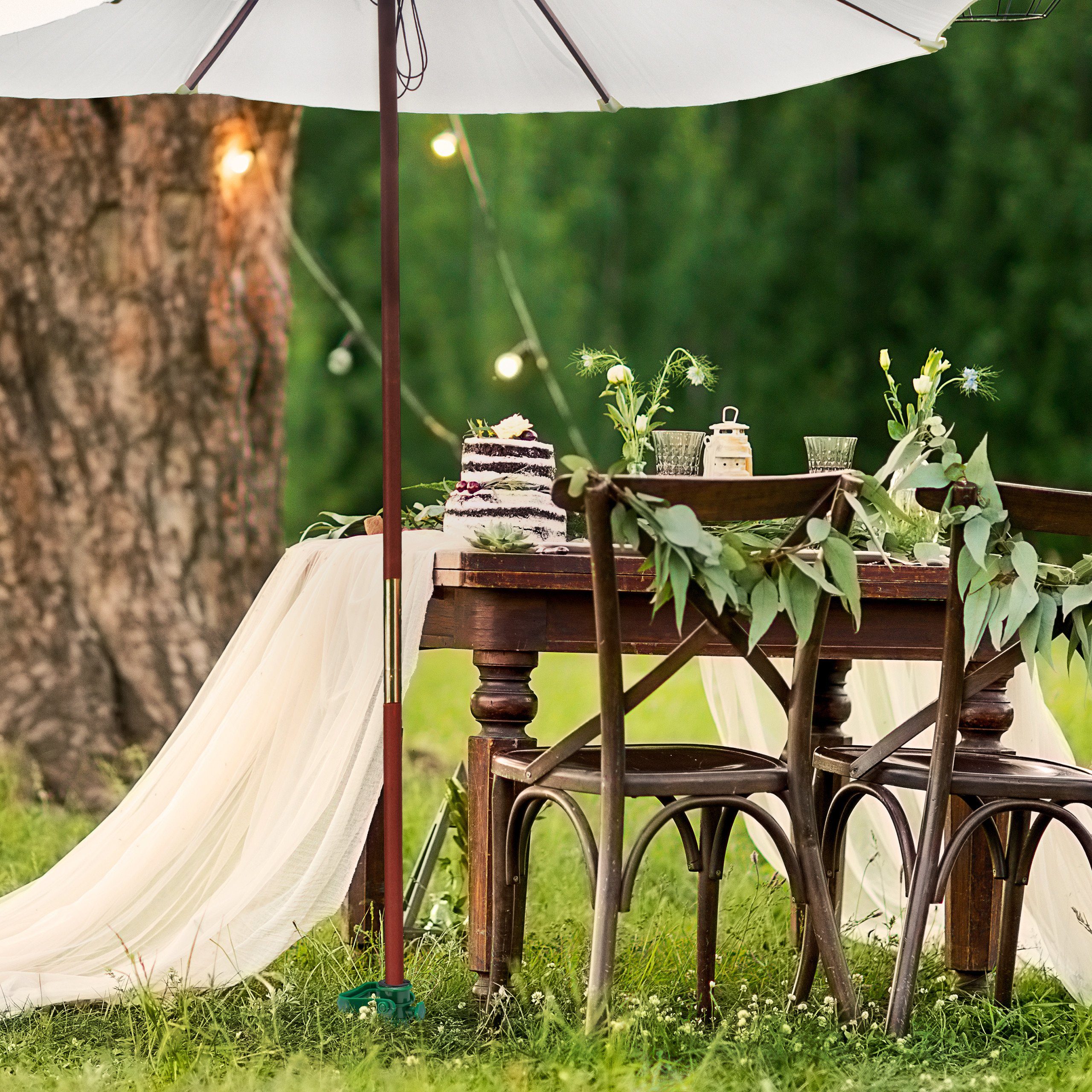 relaxdays Bodendübel Dunkelgrüne Bodenhülse für Sonnenschirm