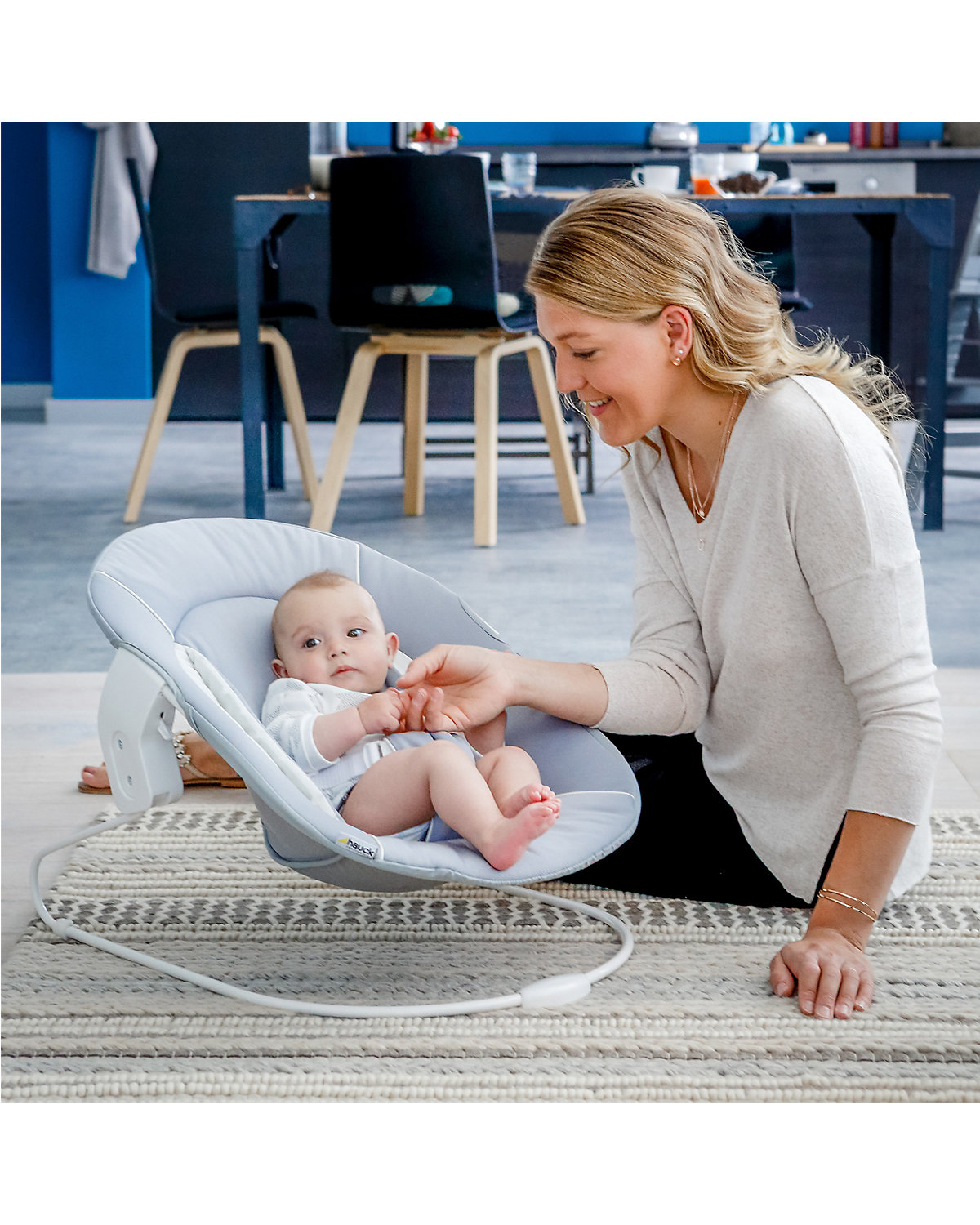 Bouncer 2in1 für Hochstuhl Alpha+ und Beta+ Newborn Set, Stretch Grey