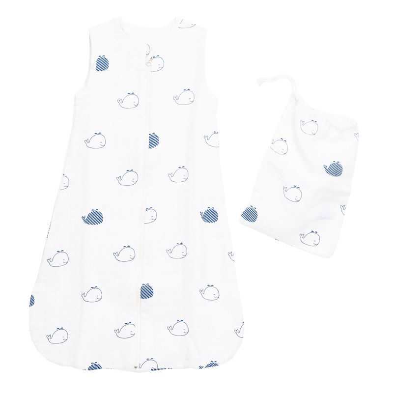 Gigoteuse en lange coton bio 0-6 mois Blue baleine