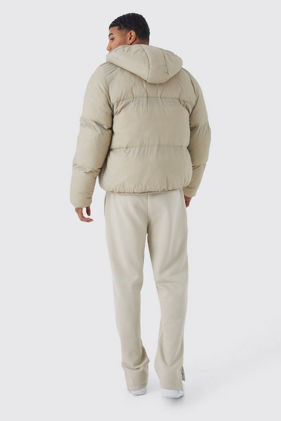 Gesteppte Nylon-Steppjacke mit Kapuze