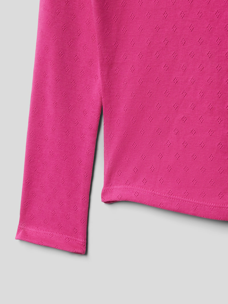 Longsleeve mit Ajour-Muster in pink