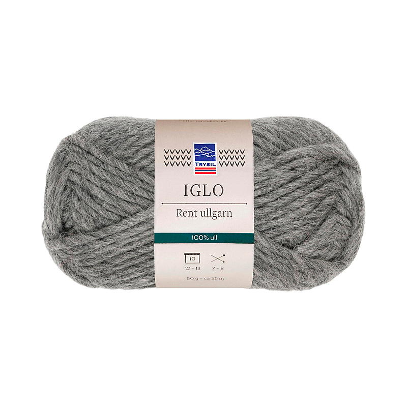 Trysil Iglo ullgarn 100% ull, grå