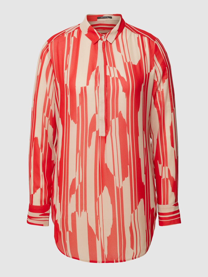 Bluse mit Sportmanschetten in rot