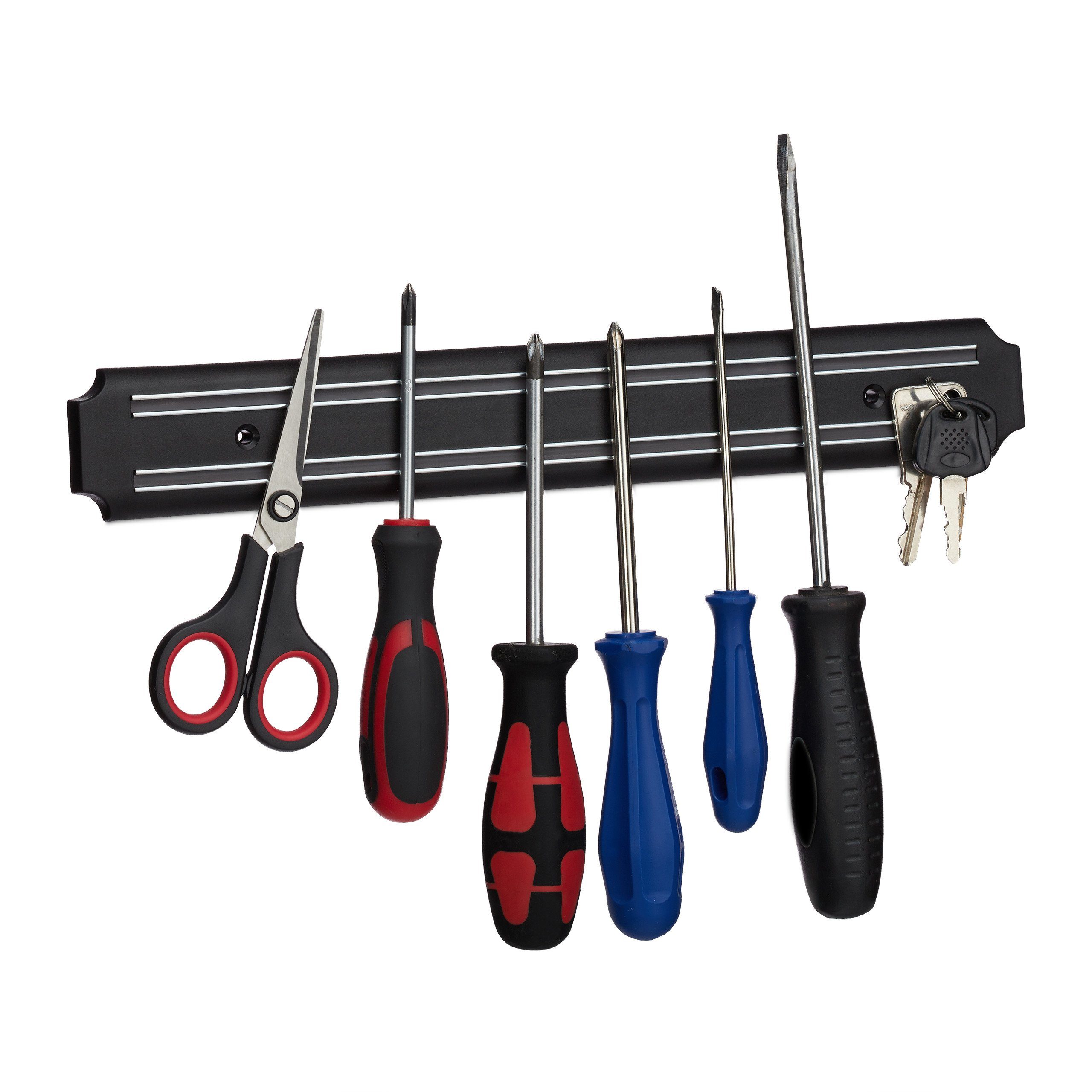 relaxdays Wand-Magnet Messer-Leiste 2 x Magnetleiste schwarz