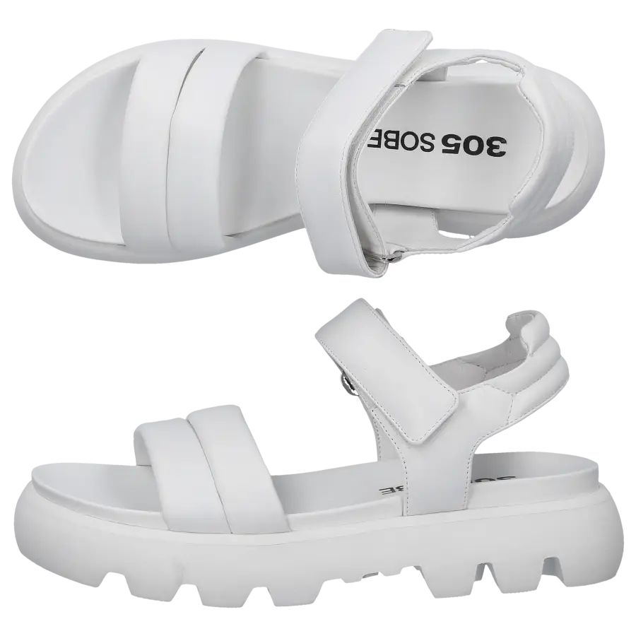 305 SOBE - Sandalen KRABI Kalbsleder - weiß