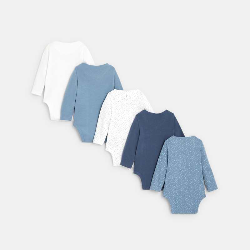 Body croisé (lot de 5) bleu naissance