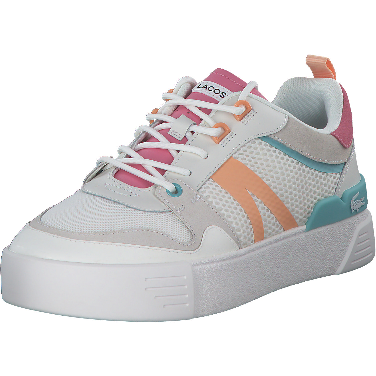 Lacoste L002 45CFA0010, Schnürschuhe, Damen, white/pink