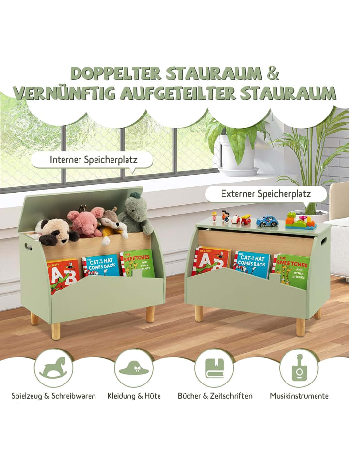 COSTWAY Spielzeugregal für Bücher Spielzeug in Grün günstig kaufen 60 x 30 cm