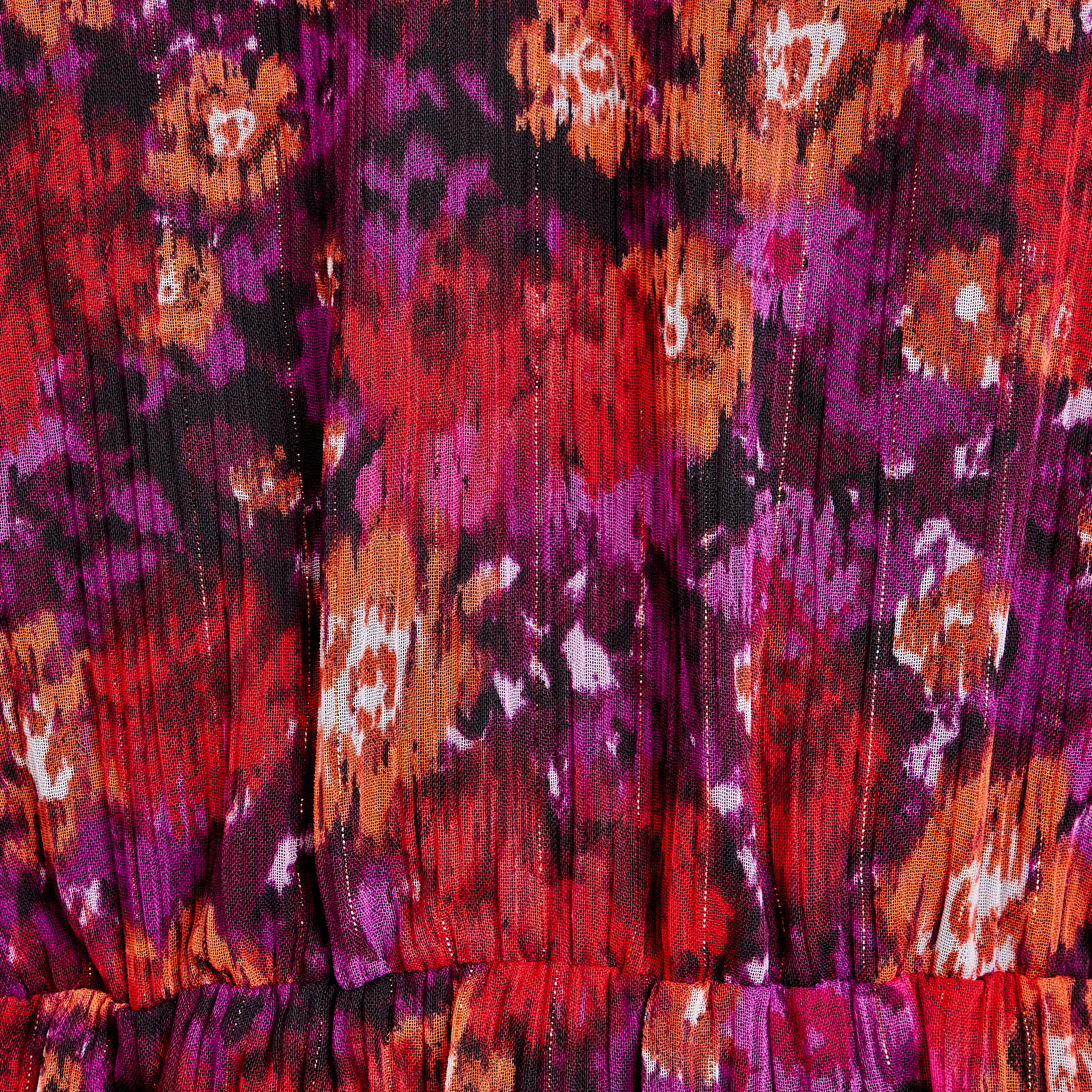 Robe longue évasée volantée rose fushia femme | Cache Cache