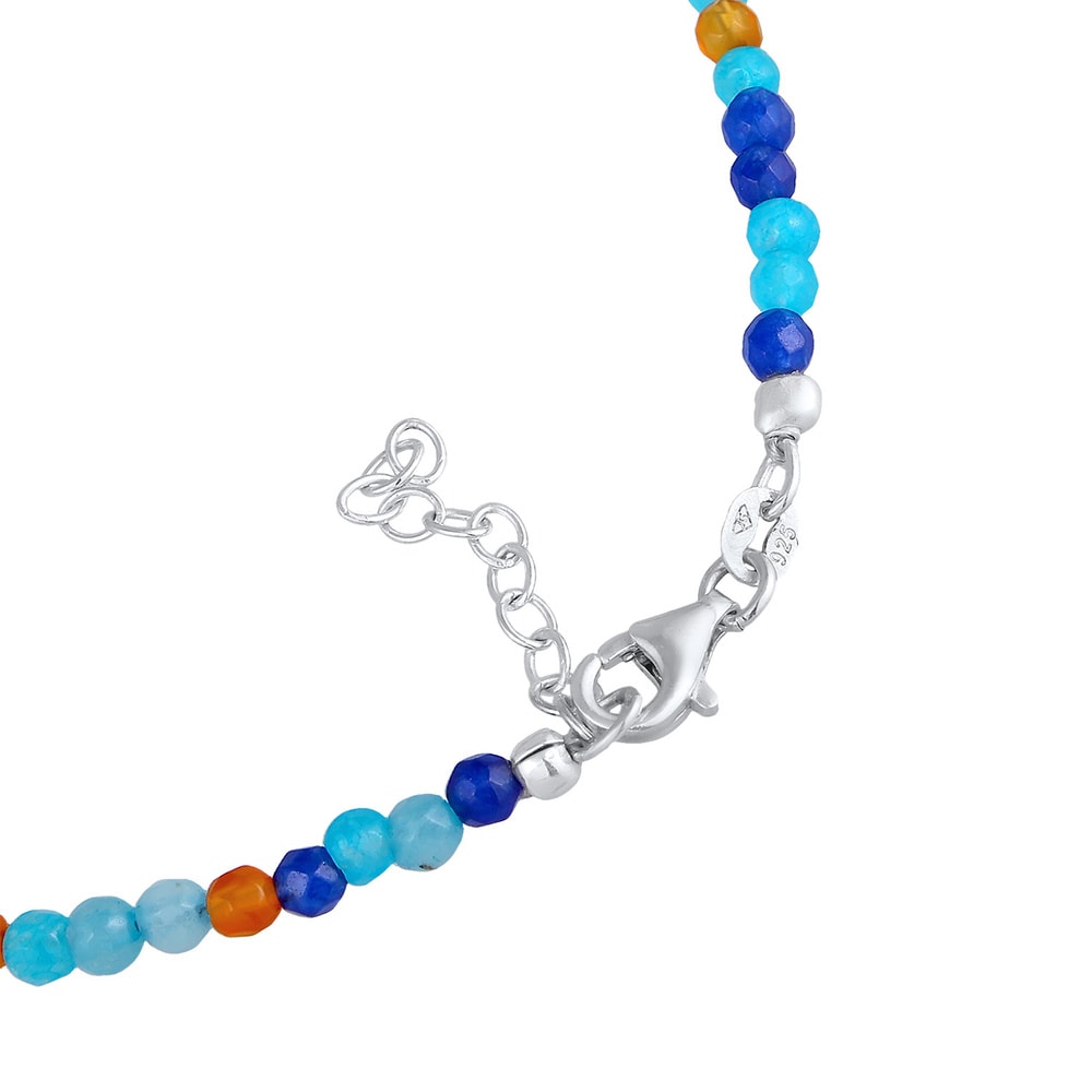 Elli Elli Bracelet de Cheville Femmes bracelet de cheville boules boho avec agate bleu Bijoux
