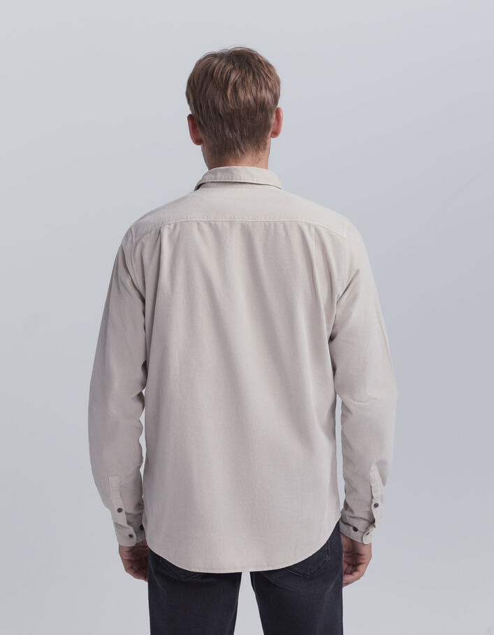 Chemise REGULAR grise en velours milleraies Homme