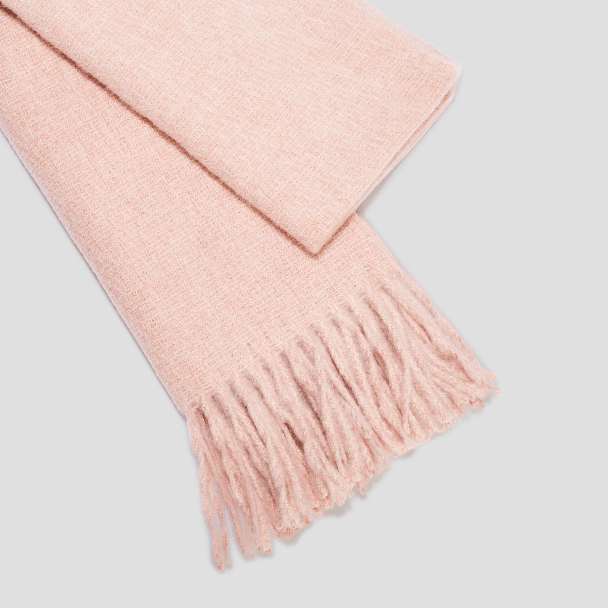 Écharpe à franges rose clair femme | La Halle