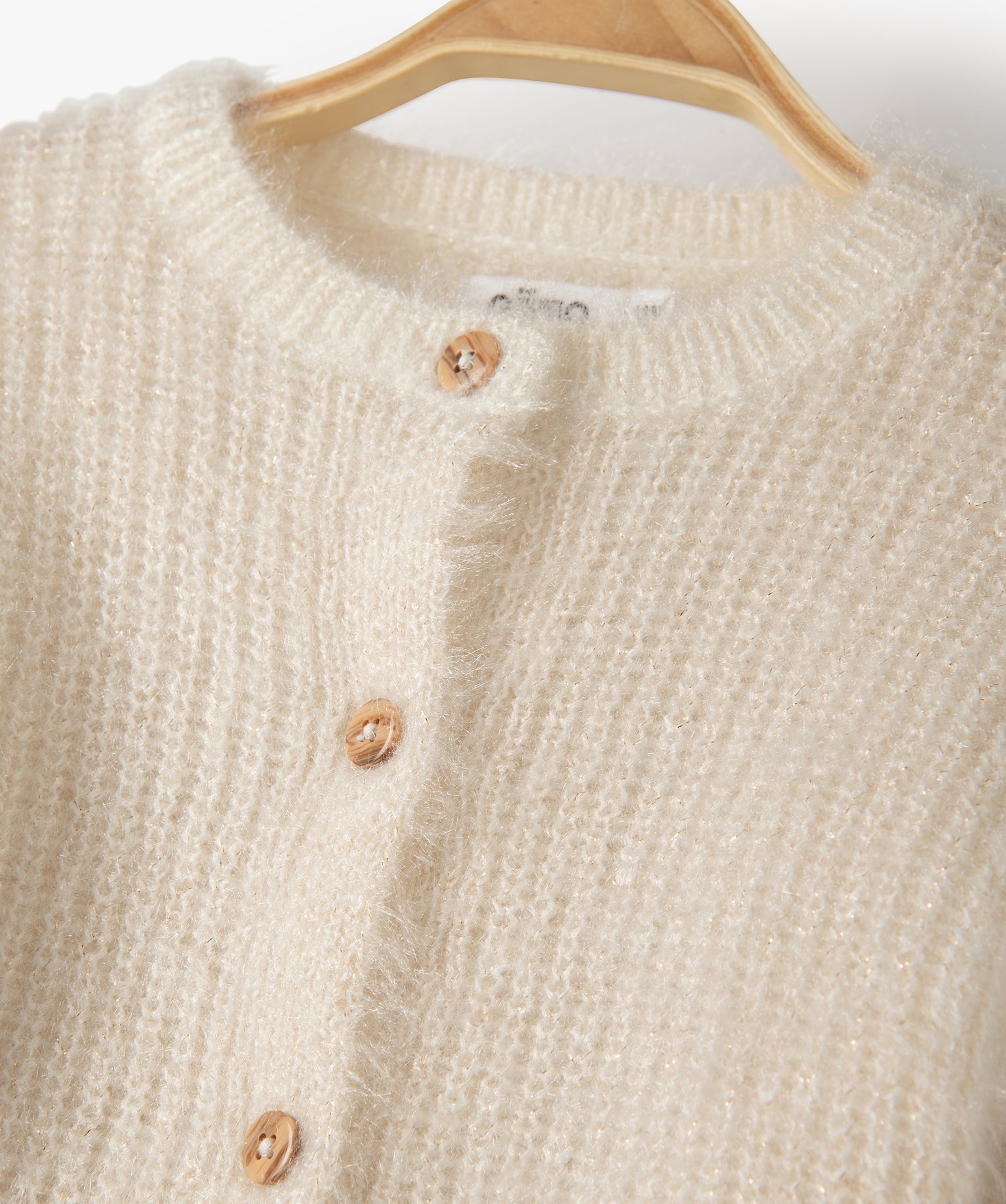 Gilet bébé fille en maille douce pailletée beige | GEMO