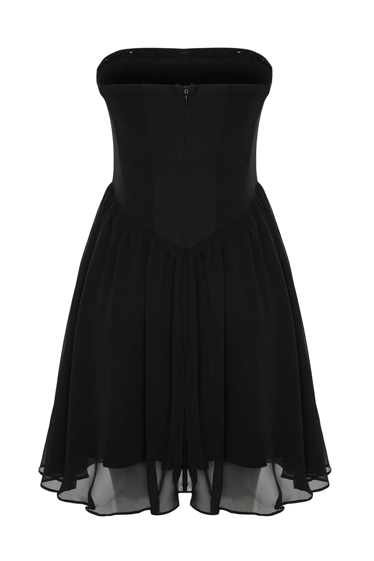 Trendyol Collection  Schwarzes Skaterkleid mit offener Taille TPRSS24EL00017