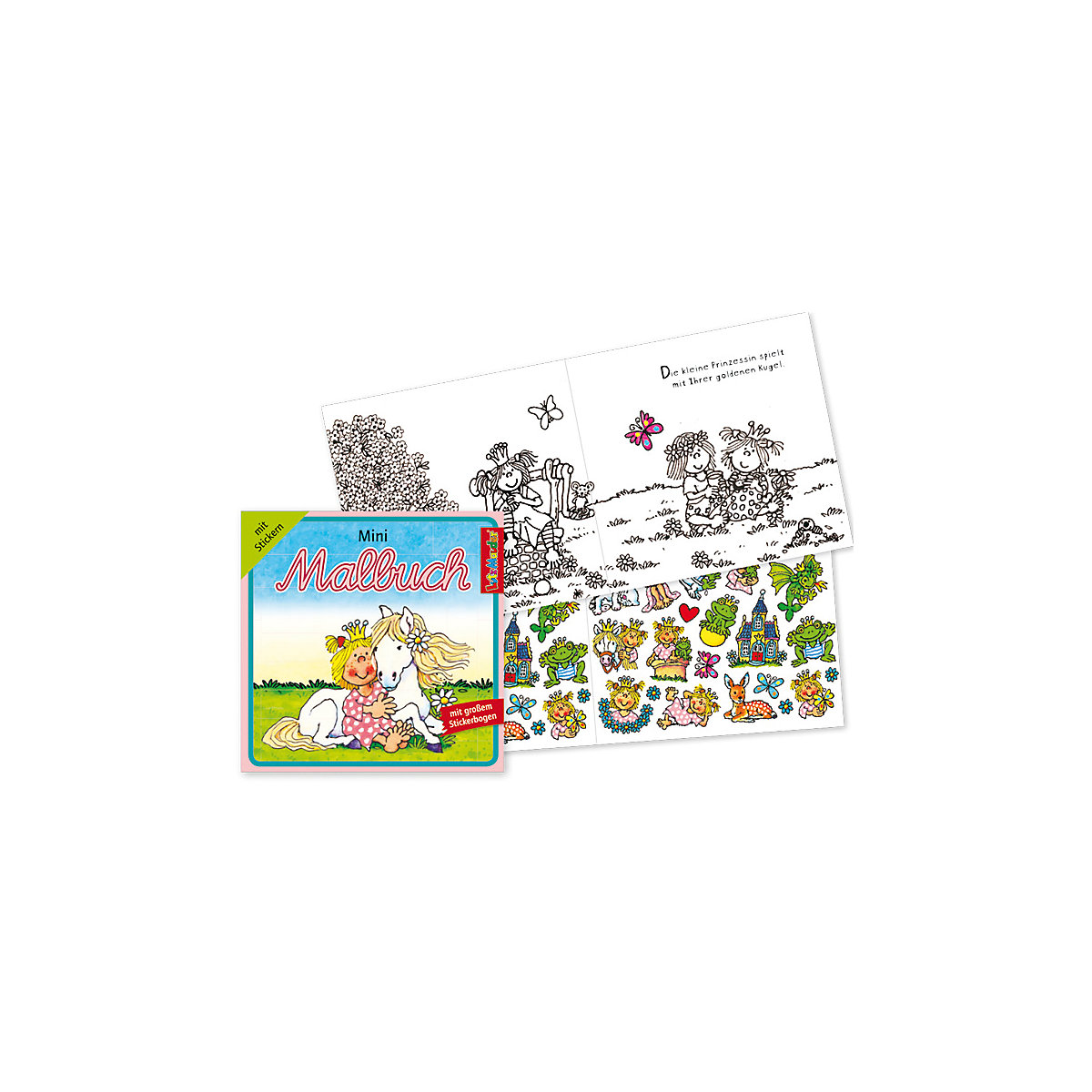 Mini-Malbücher Mädchen, 3 Stück, inkl. Sticker