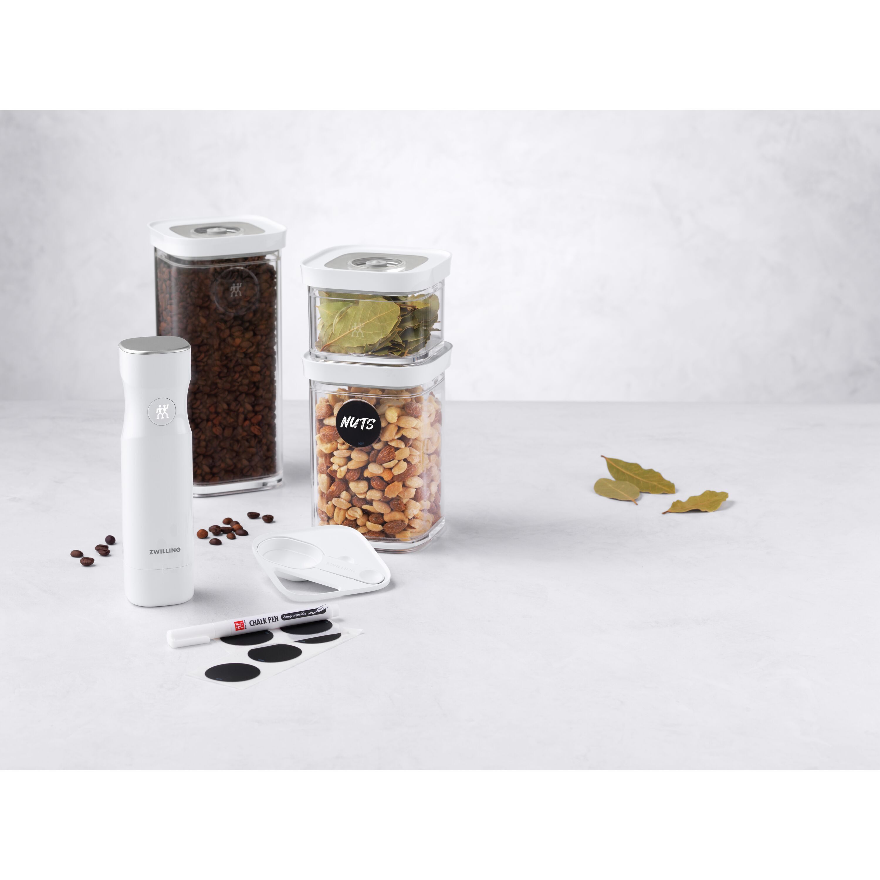 Cube Vakuum Starter Set, S / 6-tlg, Transparent-Weiß