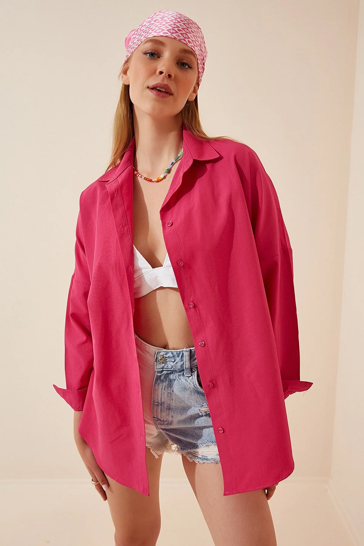 Happiness İstanbul  Hemd - Rosa - Oversized