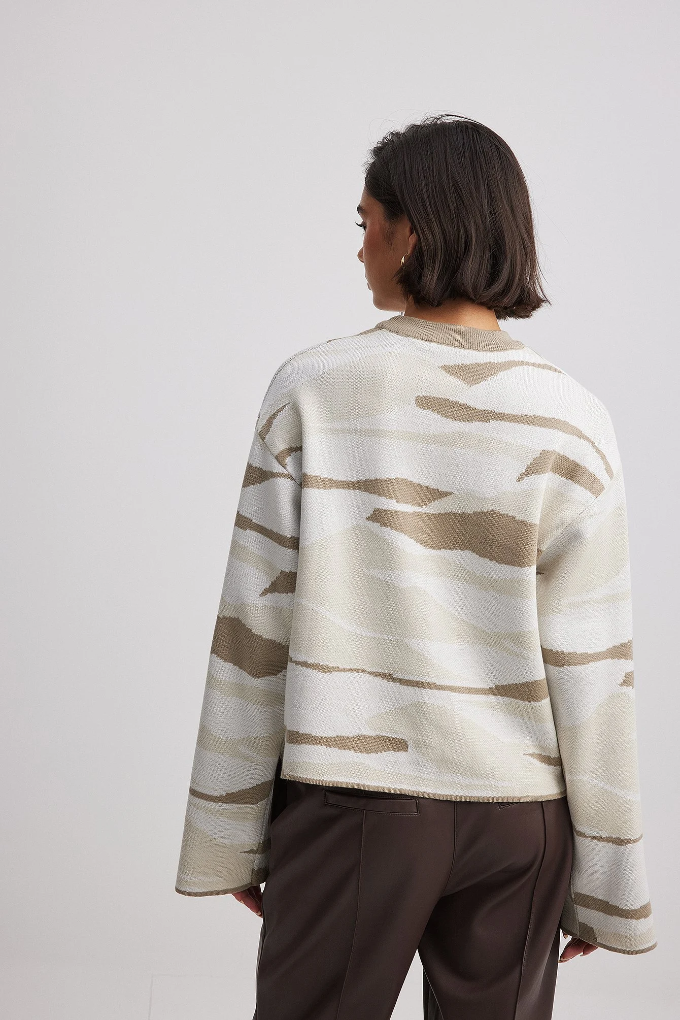 Jacquard-Strickpullover mit Rundhalsausschnitt