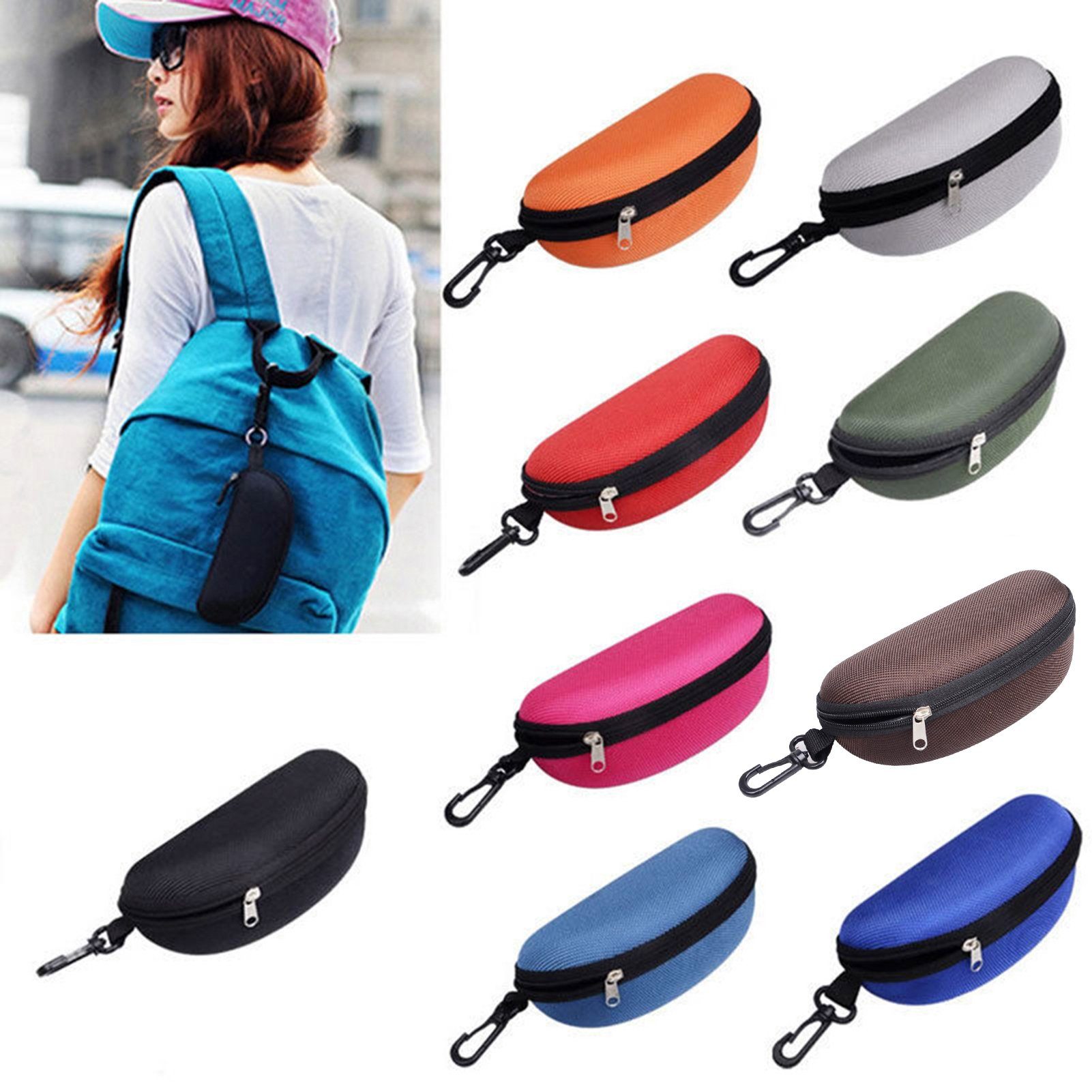 Rutaqian Brillenetui 1 /3Stück Reißverschluss Brillenetui,Brillen Schutztasche,mit Haken, Hartschalenkoffer, Schutz, Reißverschluss