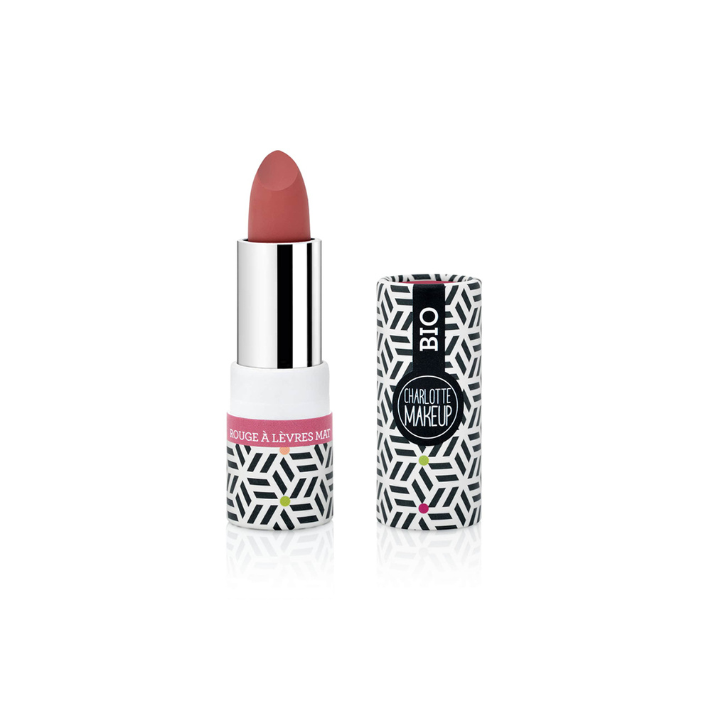 Charlotte Bio 08- Rouge à lèvres Rouge Rosé Mat Bio Rouge à lèvres