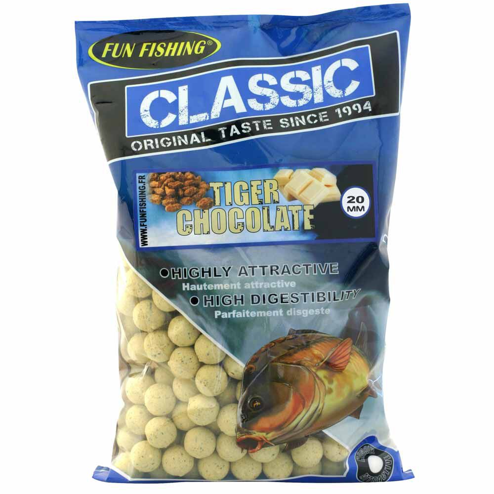 Bouillettes carpe fun fishing classic tiger chocolate 20mm 4kg